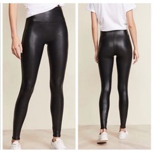 SPANX Black Faux Leather Shiny Leggings